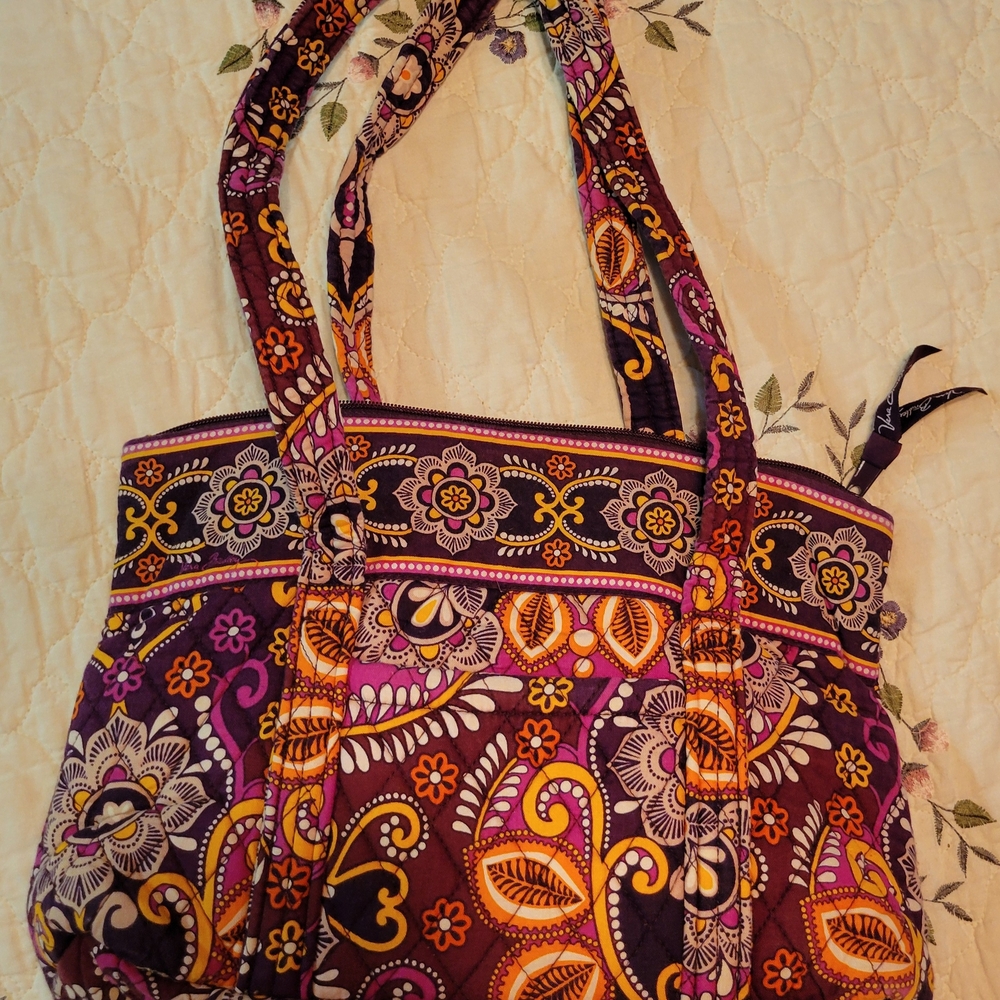 Floral Purple and Orange Women's Bag